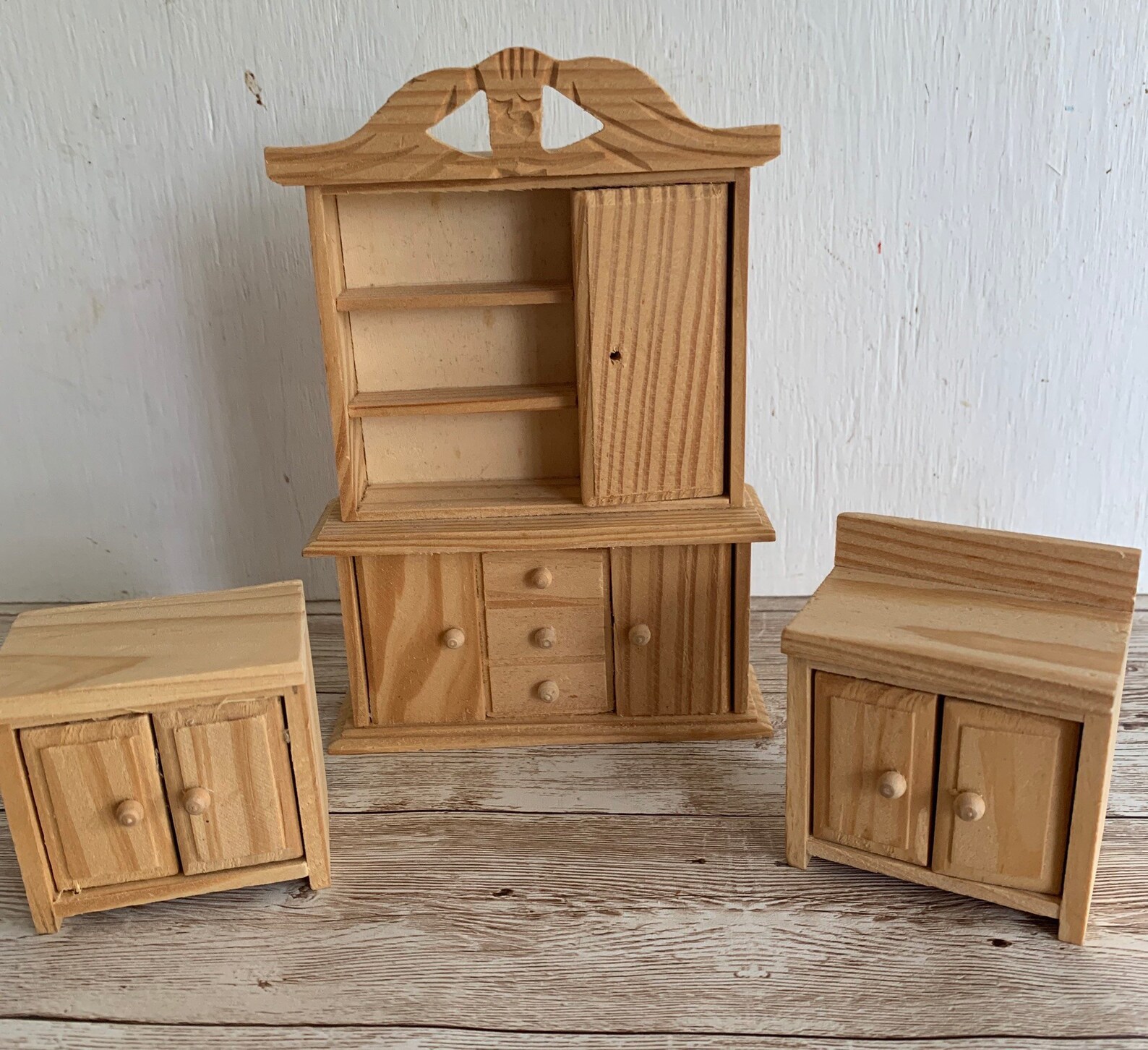 Wood Unfinished Doll House Furniture China 2 short Etsy