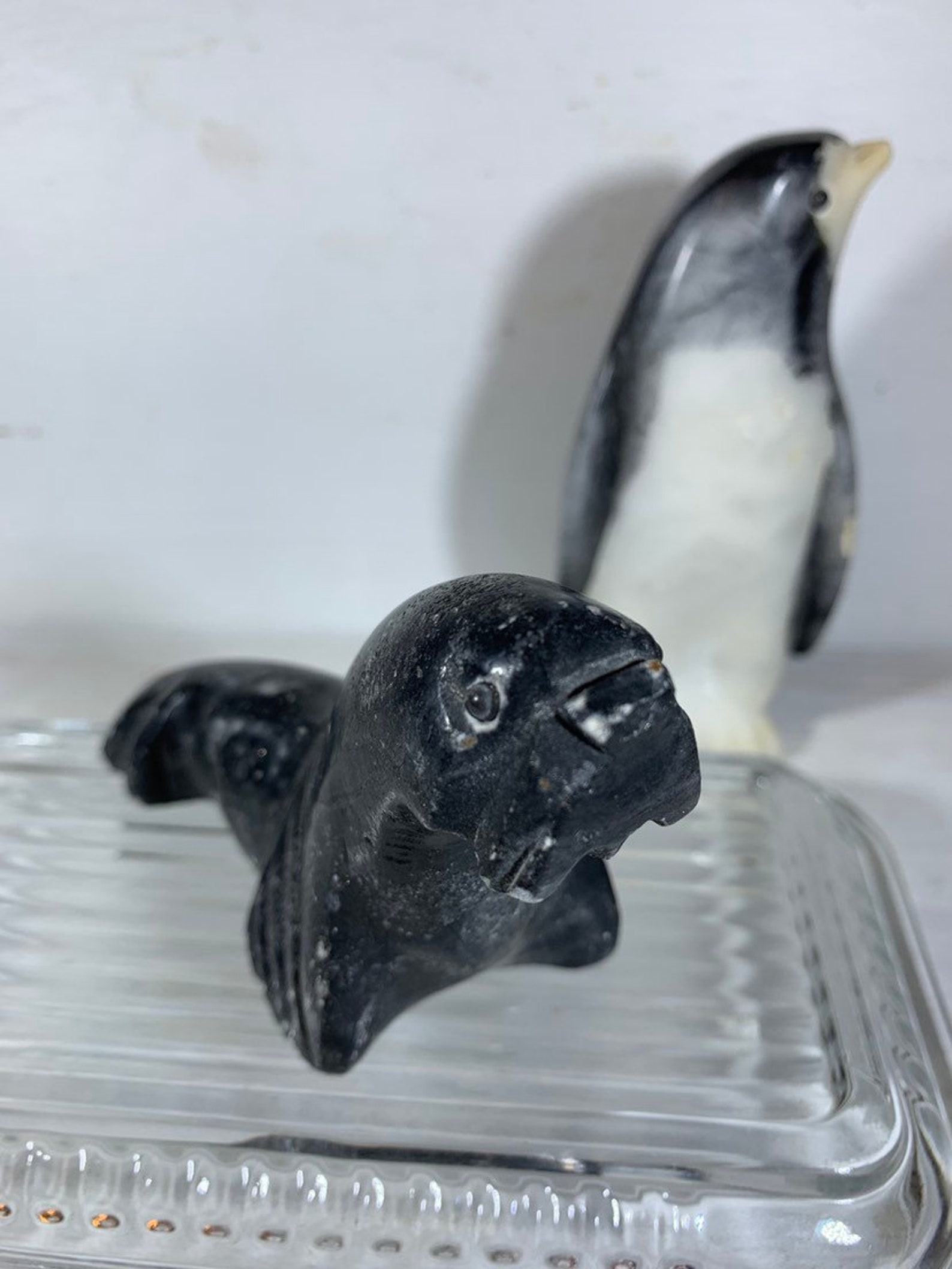 Soapstone Carving Walrus Penguin Pair Hand Carved Etsy