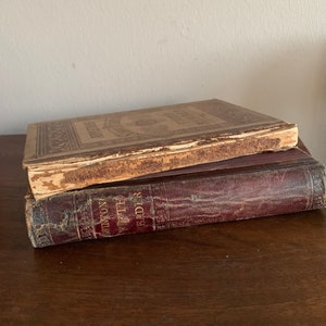 Antique Red School Book Bundle Readers red bindings Appleton’s Third Reader and Swinton’s Fifth Reader Home Decor Shabby Teacher Gift 1880s