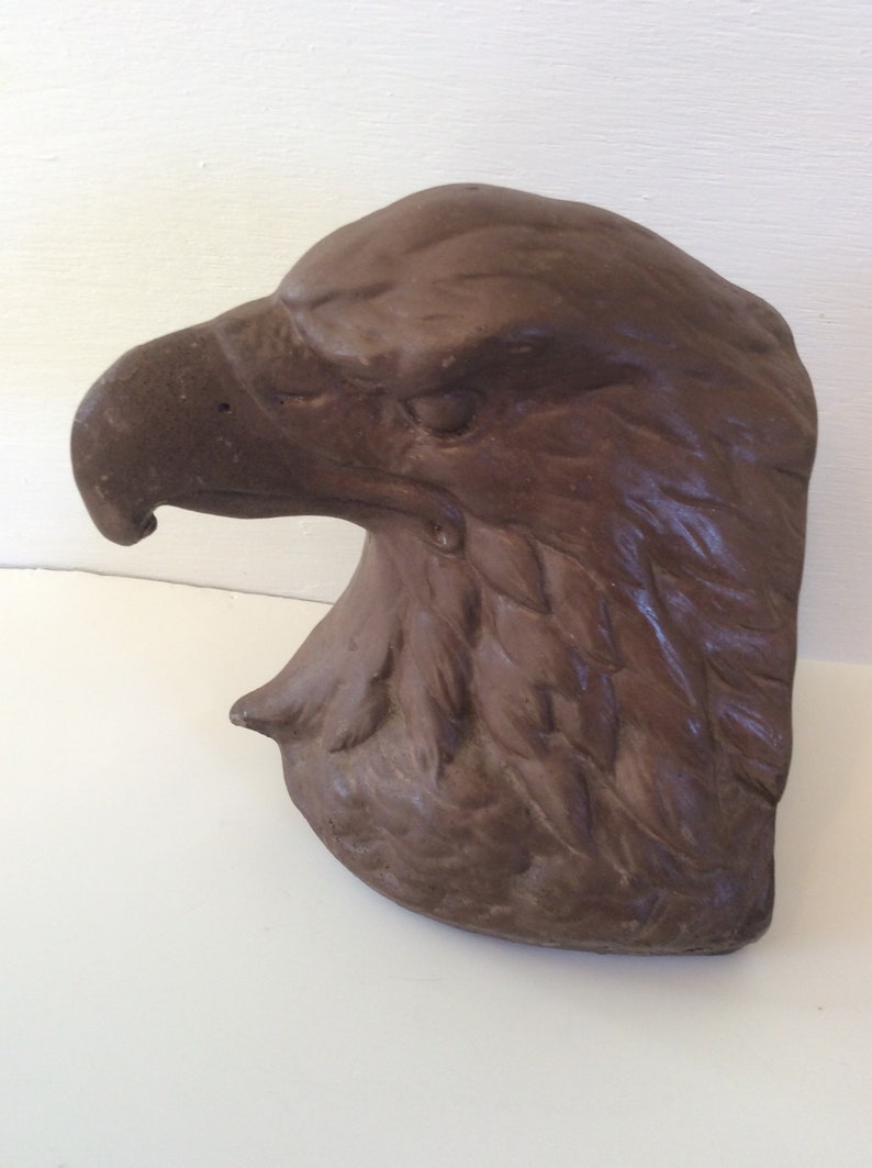 Comanche Pottery Eagle Head Red Clay Bookend Door Stop or Statue Comanche Pottery Eagle Head Red Clay Bookend Door Stop or Statue