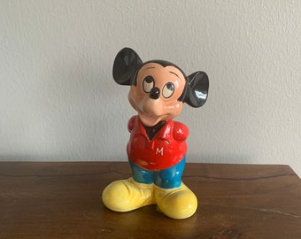 Vintage Mickey Mouse Ceramic Bank, Disneyland Souvenir made in Japan