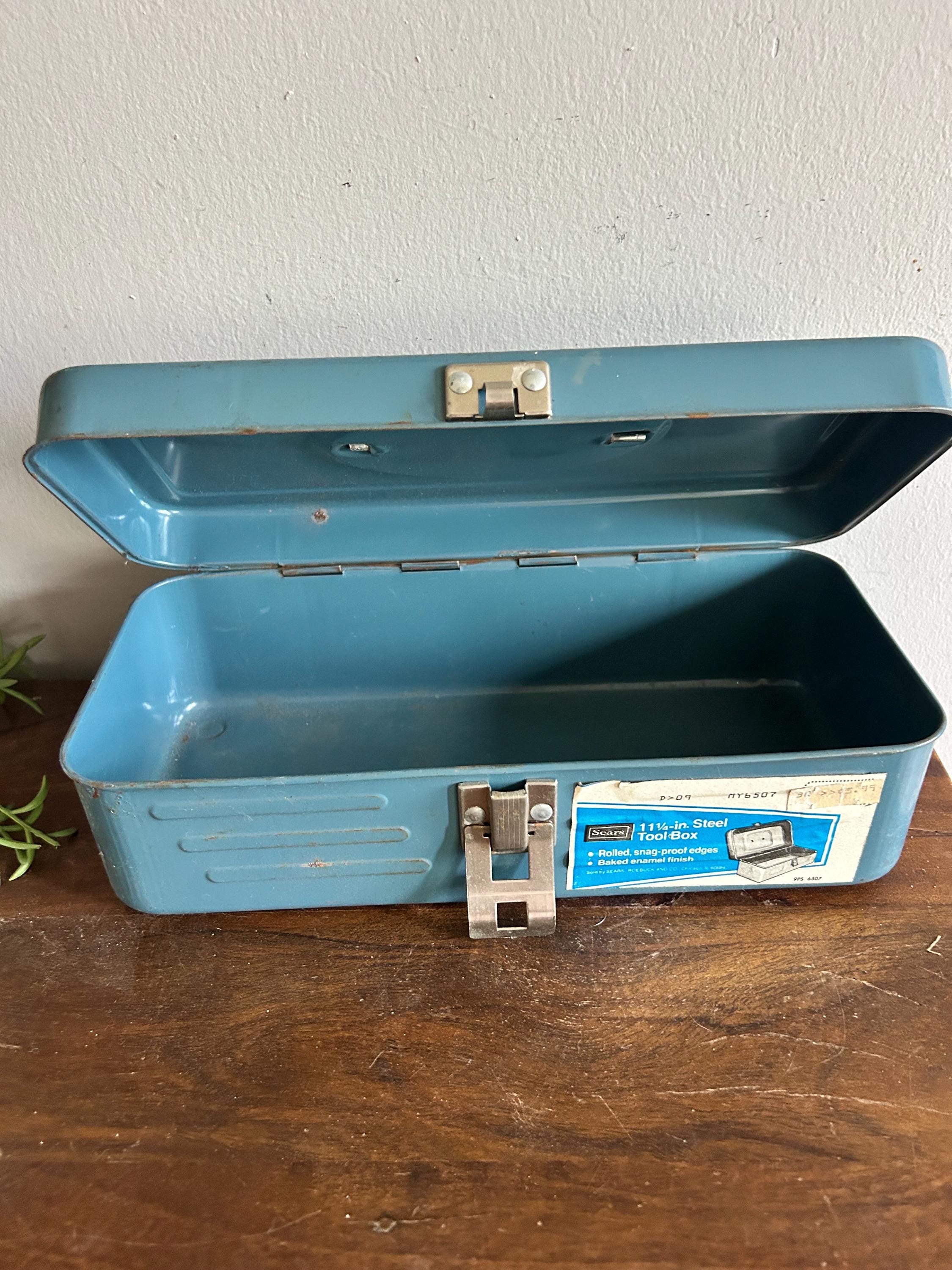 Vintage Metal Blue Box - Etsy