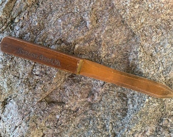 Wood Blade Knife Skyline Drive VA Vintage Souvenir  Letter Opener 1950-1960s Carved Wood Pretend Knife with Wooden Blade