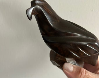 Ironwood Eagle vintage hand carved ironwood Bird of Prey for Mid Century or Office decor