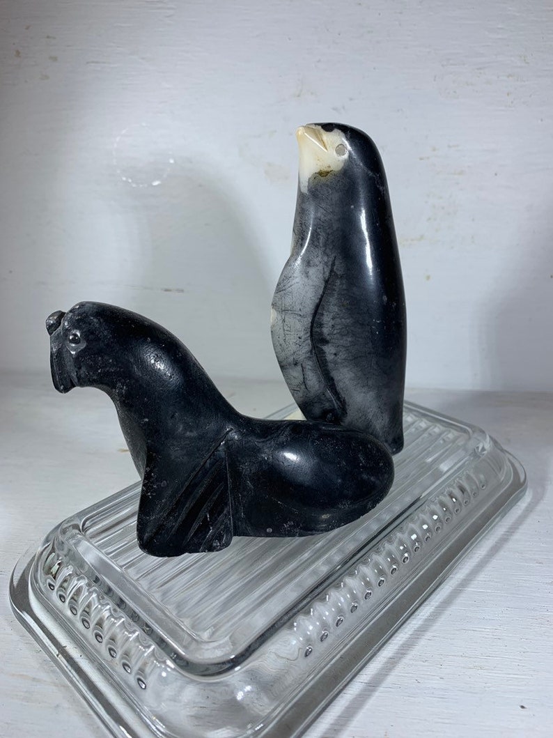 Soapstone Carving Walrus Penguin Pair Hand Carved Etsy