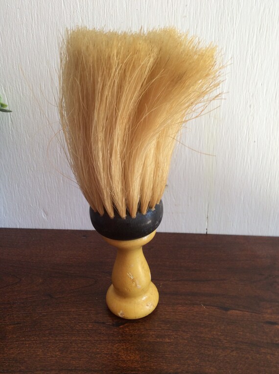 Vintage barber brush wood handle horse hair bristles 7 Etsy