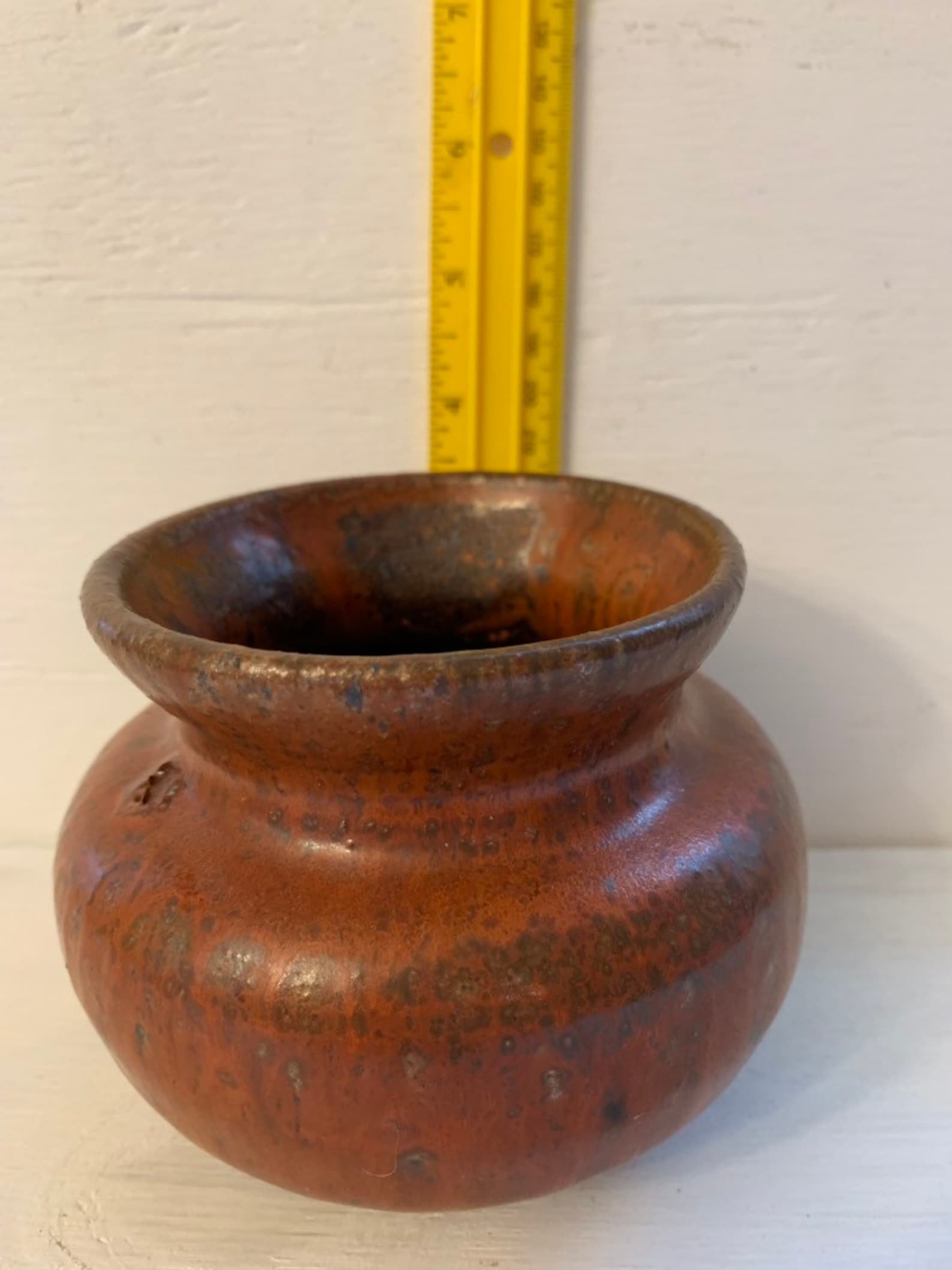 Red Iron Oxide Glaze Brush Pot Stoneware Pottery Boho Hand Etsy