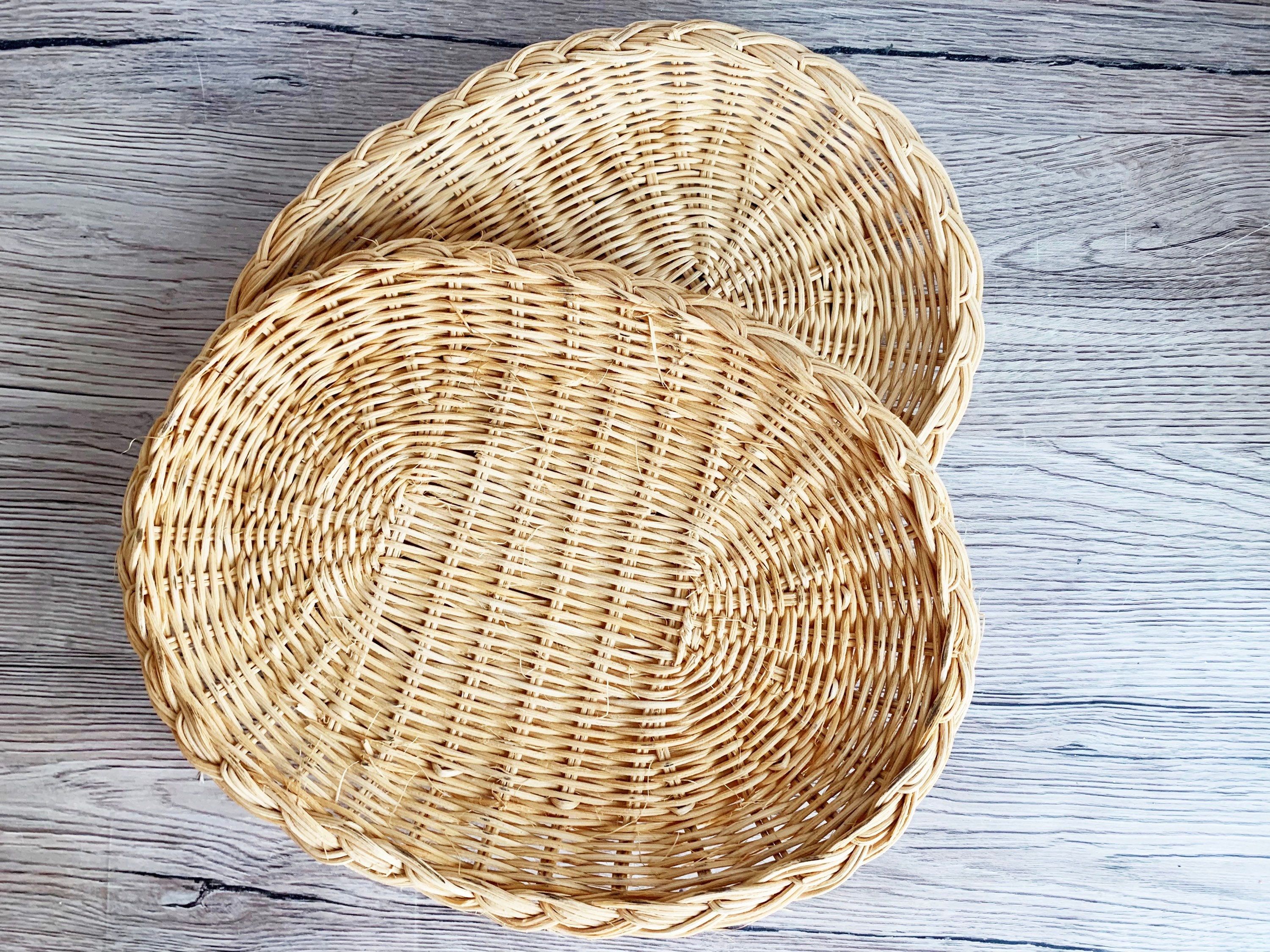 Oval Wicker Plate Holders or Chargers vintage wicker oblong Etsy