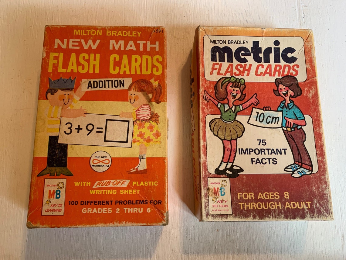 Vintage Flash Cards New Math 1965 and Metric 1977 Home School Etsy