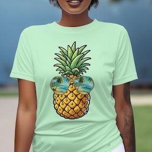 Pineapple sunglasses shirt, cute pineapple shirt, pineapple tshirt, pineapple tank top, novelty summer vacation beach lovers shirts tops