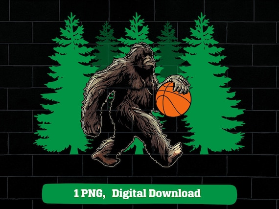 Bigfoot basketball png, bigfoot holding basketball ball png, sasquatch carrying basketball ball png