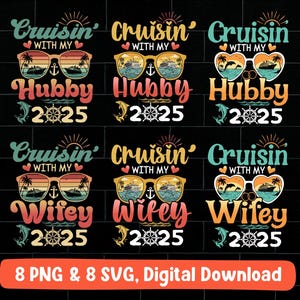 Wifey Hubby Cruise 2025 PNG SVG Bundle (download digitale)