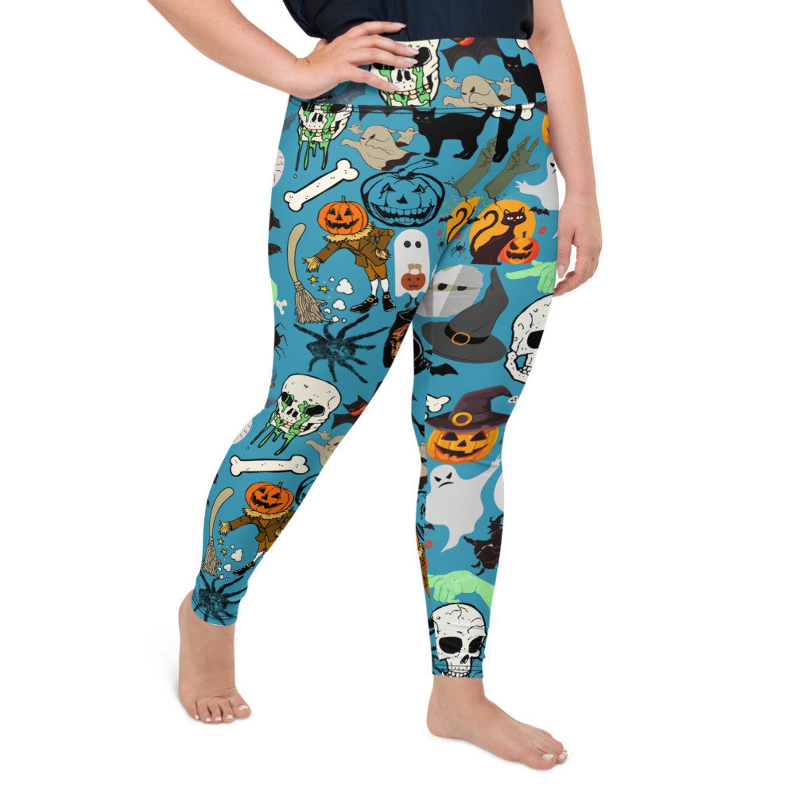 Halloween leggings women plus size / Halloween leggings plus Etsy