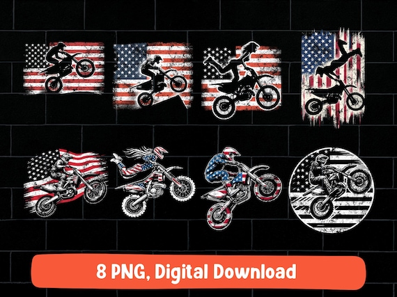 Dirt bike American flag png bundle, girl Dirt bike png, boys dirt bike png, patriotic dirt bike png, dirt bike USA flag png for shirt