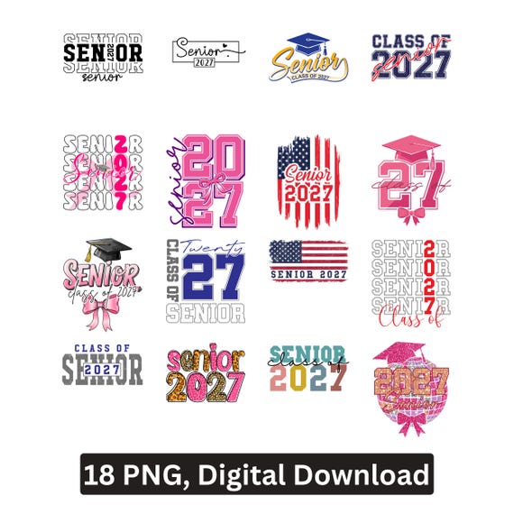 Class of 2027 Senior PNG Graduation Design (Digital Download)