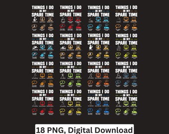 Things i do in my spare time png bundle fishing gaming hunting digital download