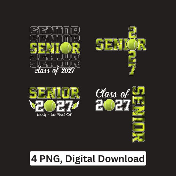 Senior Tennis Class of 2027 PNG Graduation Athlete Sublimation Cricut Printable Digital Download