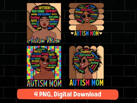 Autism black mom png, melanin black autism mom png melanin mom autism png, autism mom png for shirt