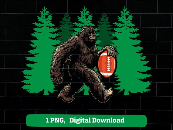 Bigfoot holding football ball png, bigfoot carrying football ball png, bigfoot football png, sasquatch football