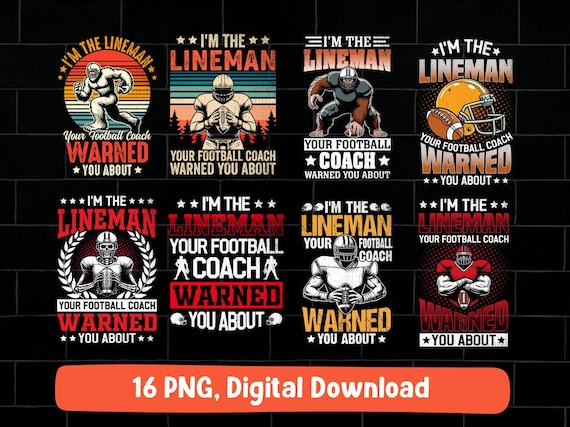 Football Lineman Bigfoot PNG Bundle: Vintage Skeleton football lineman Design (Digital Download)