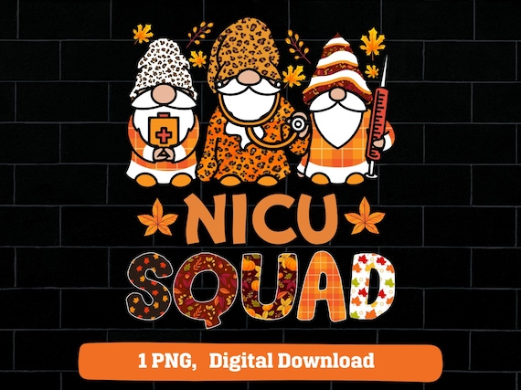 Fall NICU Nurse Gnomes PNG: Thanksgiving Squad (Digital Download)