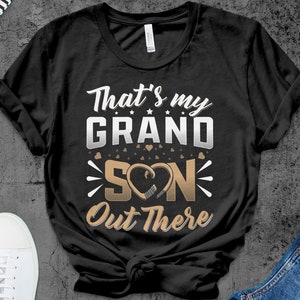 Hockey grandma shirt, hockey grandpa shirt, that&#39;s my grandson out there hockey grandma gifts tank top game day t shirts personalized custom