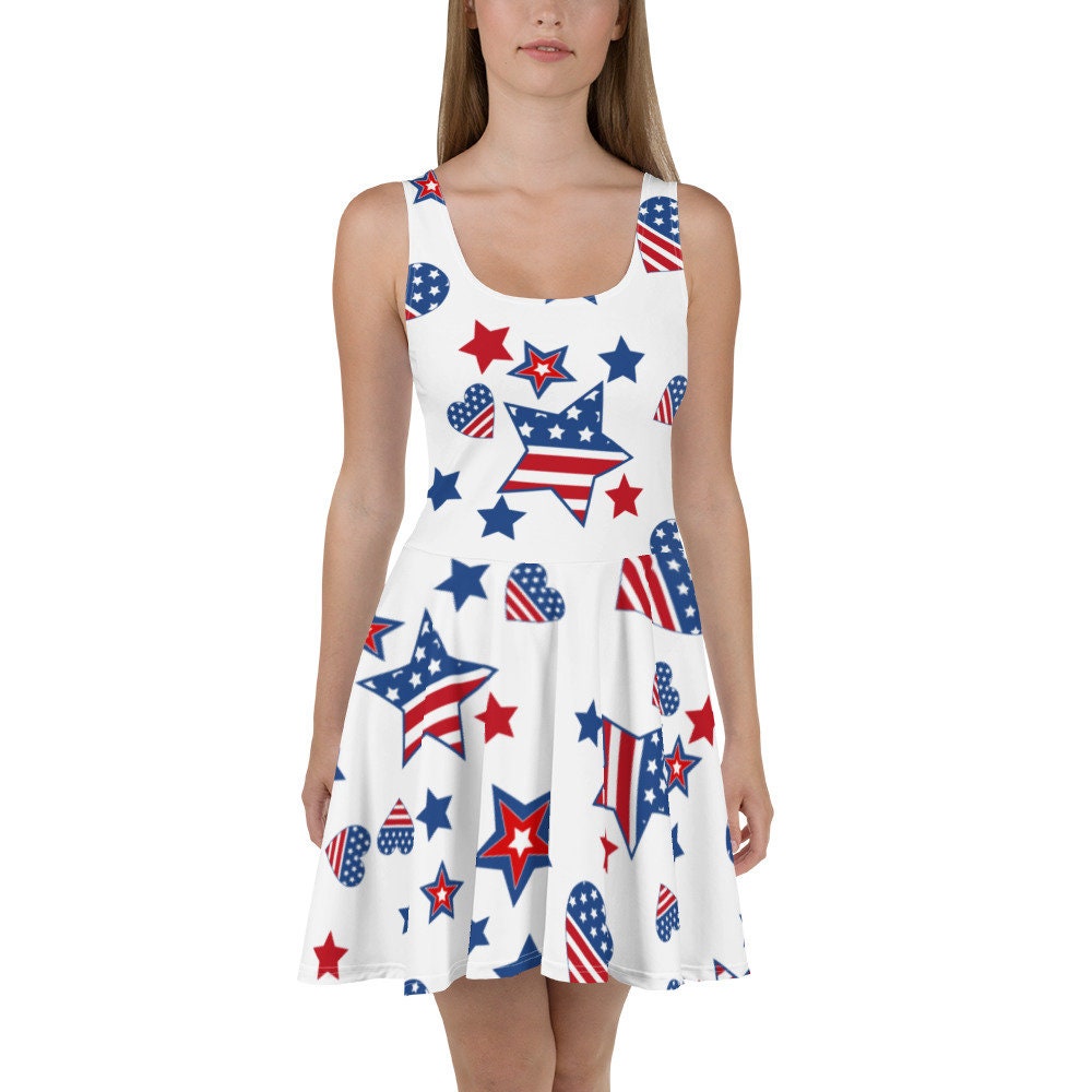 Patriotic Skater Dress 4th of July dress fourth of July Etsy