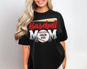 Personalized Baseball Mom Shirt: Custom Name & Number