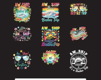 Cruise Besties PNG bundle Girls Trip Vacation Friends Sublimation Cricut Printable Digital Download