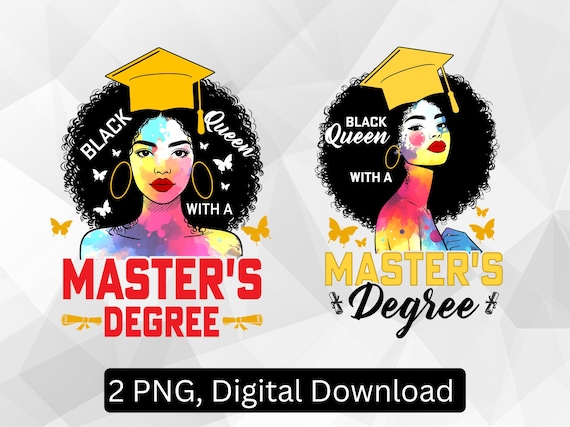 Black Queen Masters Degree PNG, Graduation Art (Digital Download)
