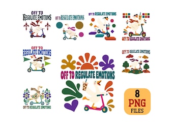Goose PNG Bundle Off To Regulate Emotions Scooter Coffee Digital Download