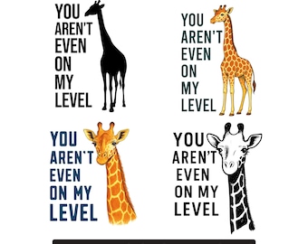 Funny Giraffe PNG bundle Sarcastic Quote Tall Animal Sublimation Cricut Printable Digital Download