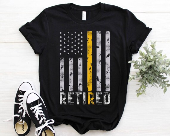 Dispatcher retirement gift, retired dispatcher gift, 911 dispatcher shirt, thin gold line flag shirt, retired 2021 shirt, retirement gifts