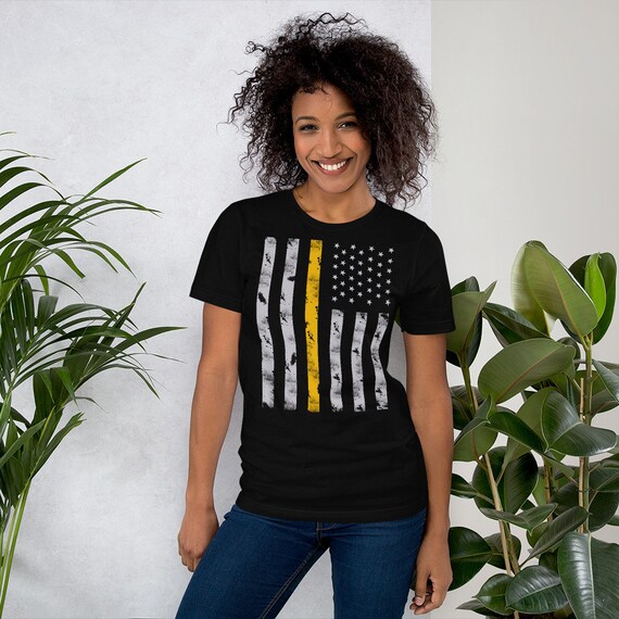 911 dispatcher shirt for women, 911 dispatcher gifts, thin gold line shirt