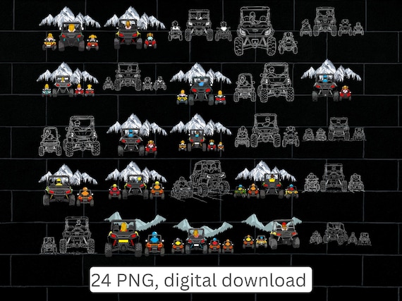 UTV Side by Side PNG bundle mom kids dad daughter son Offroad Family Mountain Design, Riding Partner Shirt Sublimation, ATV Trail Decor