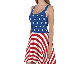 4th of July dress, forth of July clothes, american flag dresses for her, patriotic dress, fourth of July dress, patriotic women dress