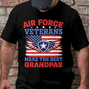 Air Force Veteran Grandpa Shirt: Patriotic American Flag Gift
