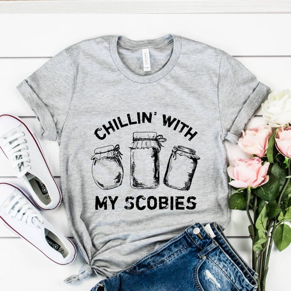 Chillin with my scobies shirt, scoby lovers t-shirt, kombucha distressed Shirt, tank top, organic fruit tshirt, kitchen shirts