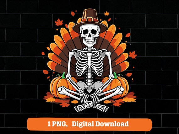Skeleton pilgrim png, fall skeleton png, skeleton thanksgiving png