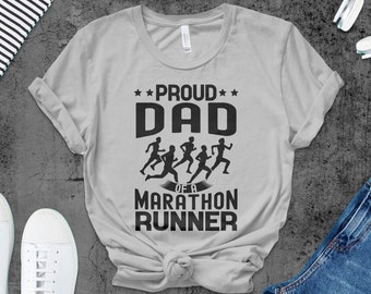 Proud dad of a marathon runner shirt, marathon runner dad shirt, personalized marathon runner matching family shirts, custom marathon shirts