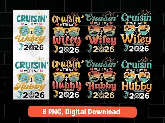 Wifey Hubby Cruise 2026 PNG Bundle (Digital Download)