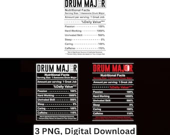 Drum Major PNG Marching Band Nutrition Cricut Printable Digital Download