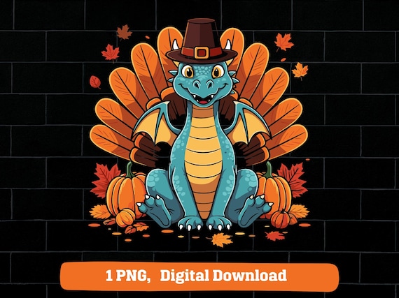 Dragon pilgrim png, dragon pilgrim thanksgiving png, dragon thanksgiving png, fall dragon png