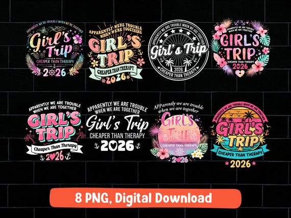 Girls Trip 2026 Cruise Floral Tropical PNG Digital Download