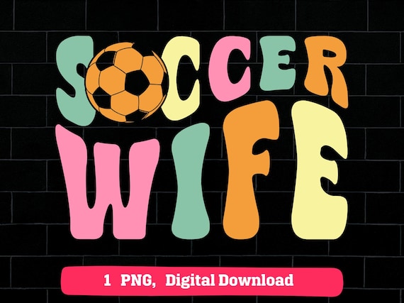 Soccer Wife Groovy Retro PNG: Pastel Design (Digital Download)