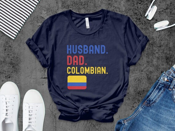 Colombian dad Shirt, Husband dad Colombian shirt, Colombian husband shirt, father's day gift Colombian dad, Colombia flag shirt for men