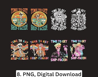 Skeleton cruising PNG bundle couple cruise Ship Faced Vacation Party Sublimation Cricut Digital Download