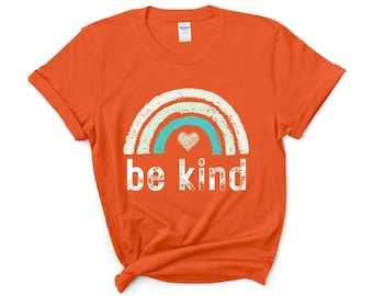 Be Kind Rainbow Shirt, Anti Bullying Tee, Retro Vintage Style