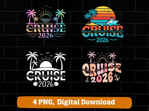 Cruise 2026 making memories together PNG bundle Digital Download