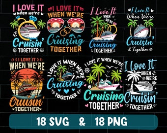 Couples Cruising SVG PNG Bundle: Vacation Designs (Digital Download)